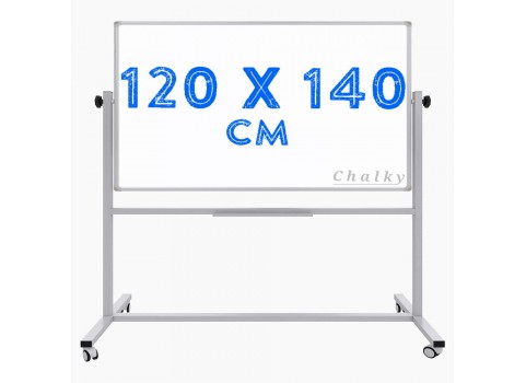 Chalky Mobil Tekerlekli Çift Taraflı Beyaz Yazı Tahtası 120x140 cm